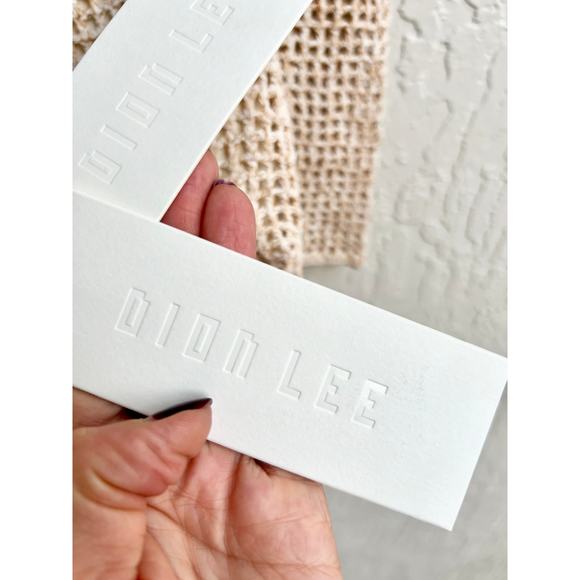 NWT Dion Lee Knit Pinnacle Stirrup Crochet Mini Dress Beige Marble Women XS - Picture 6 of 7